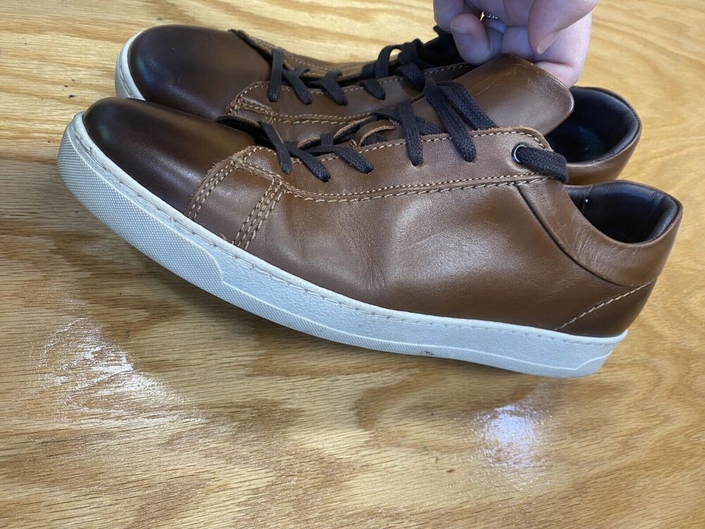Bruno Magli Diego Sneakers Men's 11.5 M Brown Leather Lace Up Casual Shoes S65
